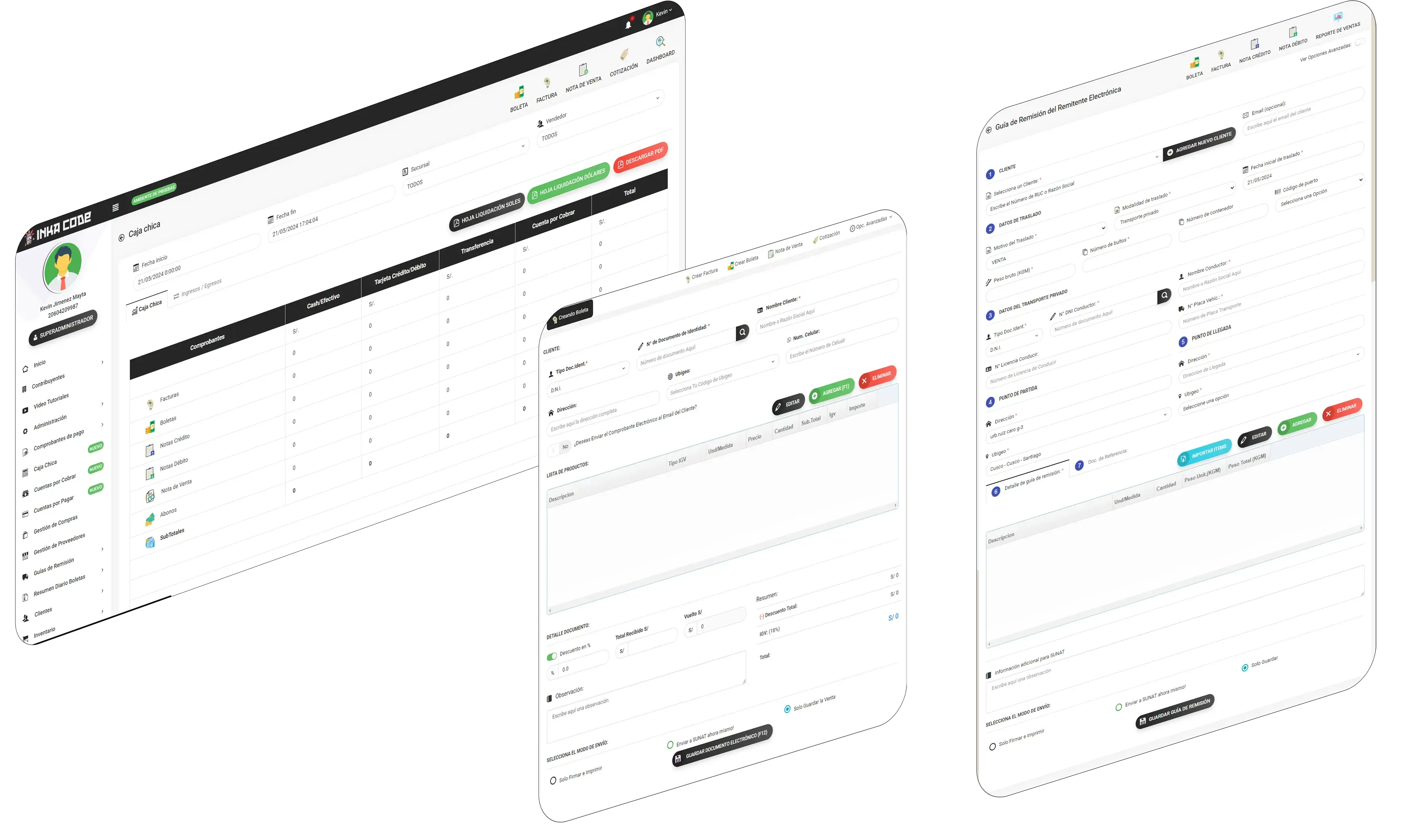 Inka Code products in floating boxes