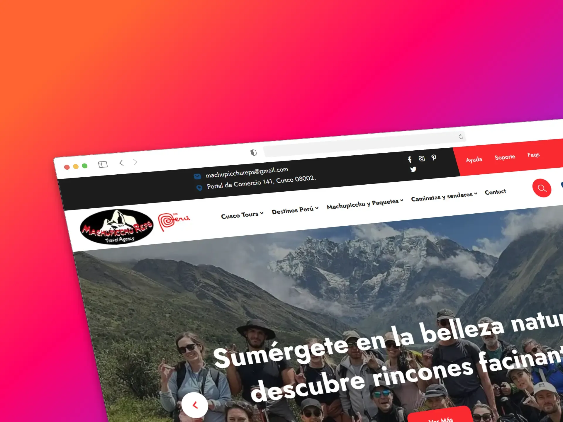 Portal de turismo y reservas Machu Picchu Reps